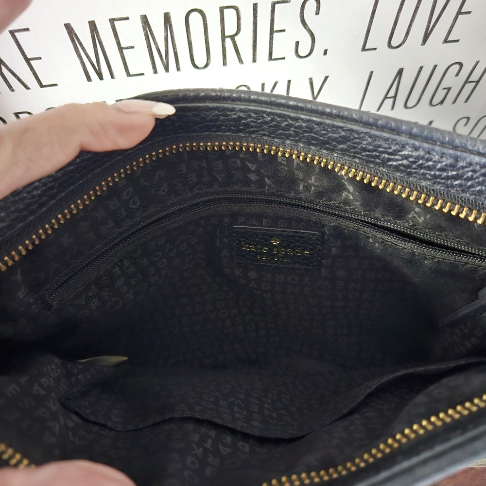 kate spade Black Pebbled Leather Crossbody with Tassel - Picture 3 of 5